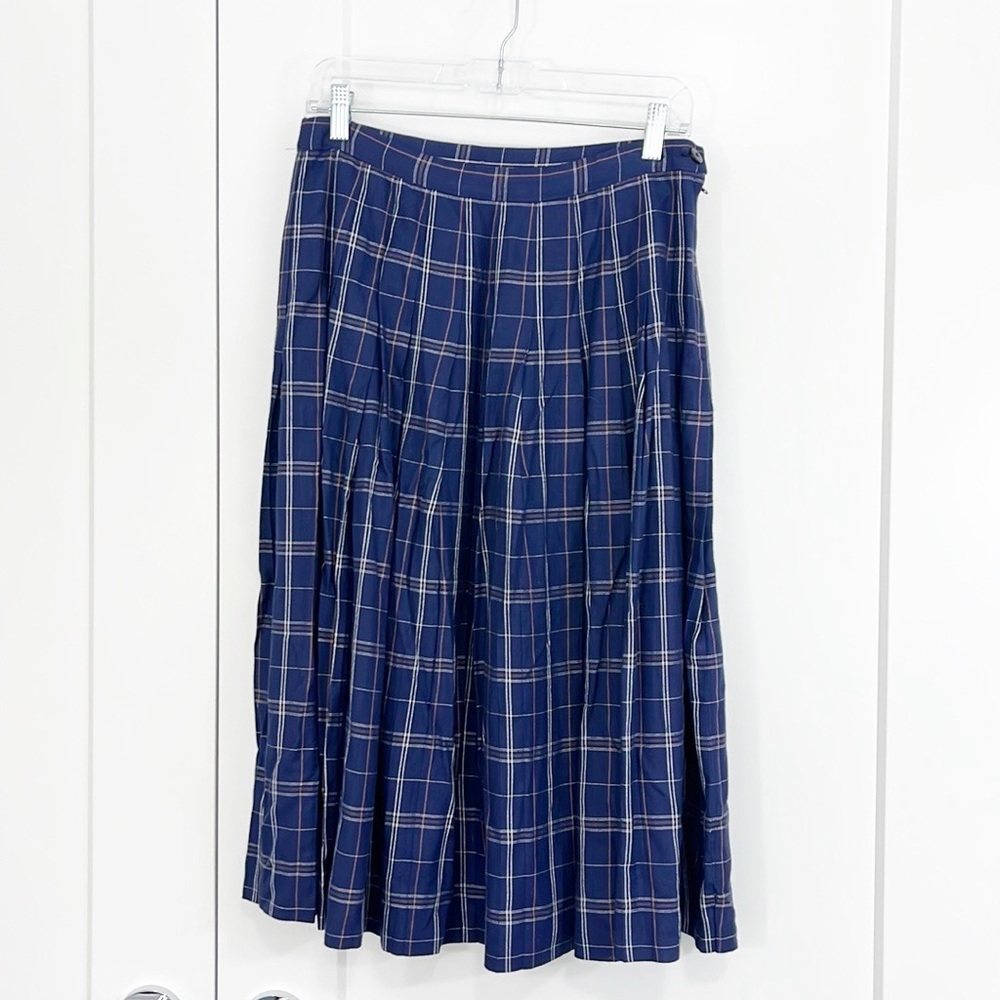 Vintage Pendleton Size 12 Blue Country Plaid Skirt